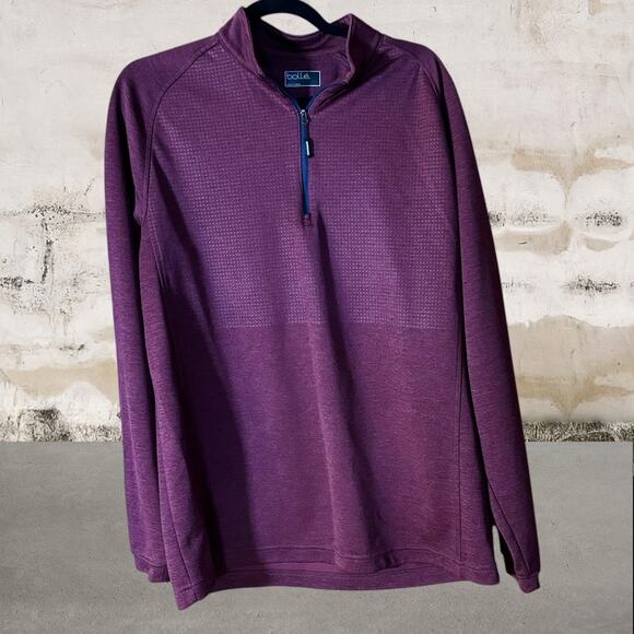 Bollé Mens Performance 1/4 Zip Long Sleeve Pullover Reddish Orange - Size Large - Picture 2 of 5
